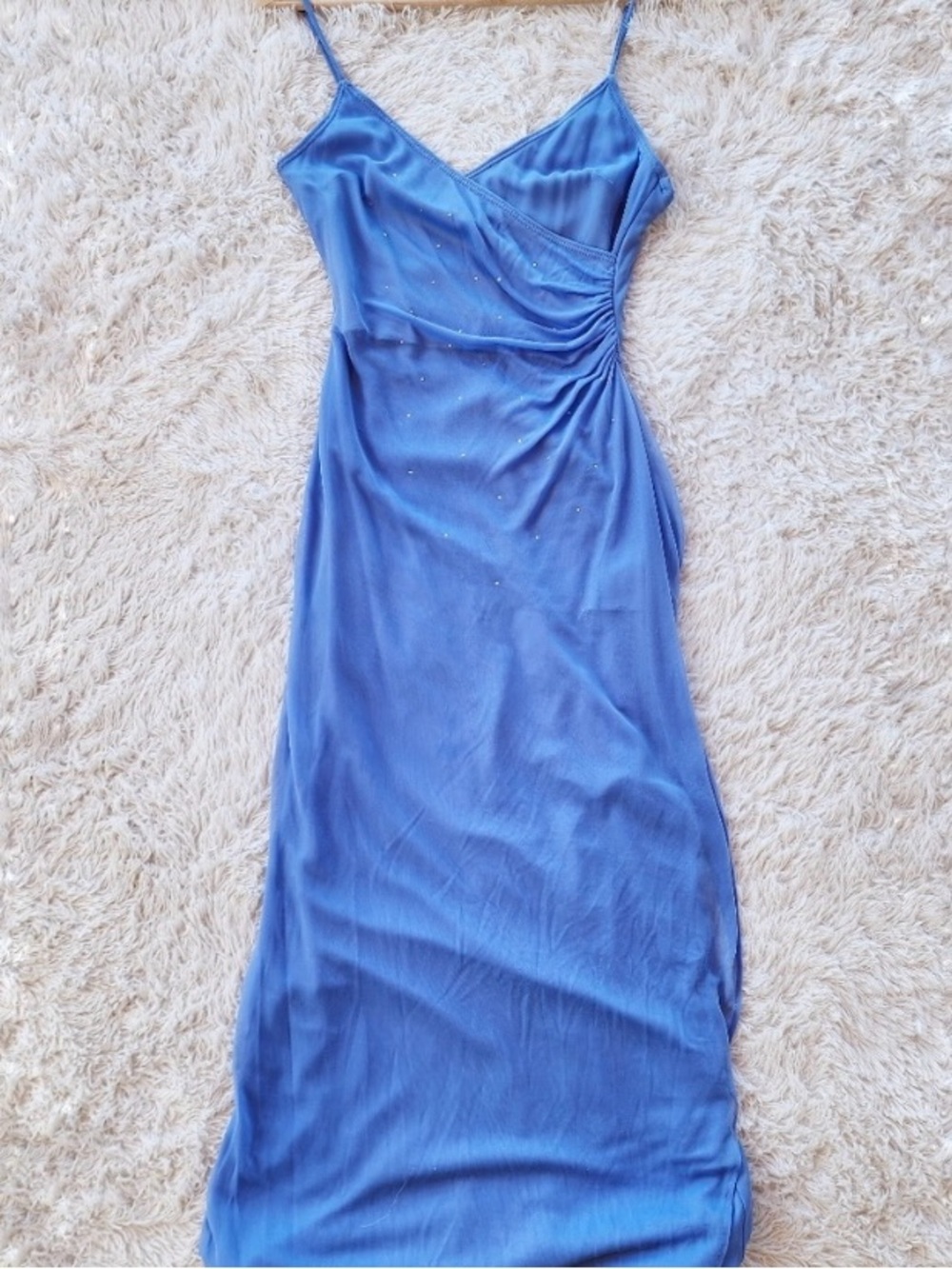 Rampage Y2K Vintage Periwinkle Drapey Rhinestone‎ Prom Dress Women’s Medium